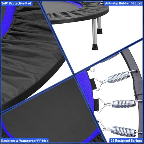 40" Mini Trampoline with Adjustable Bar - Blue