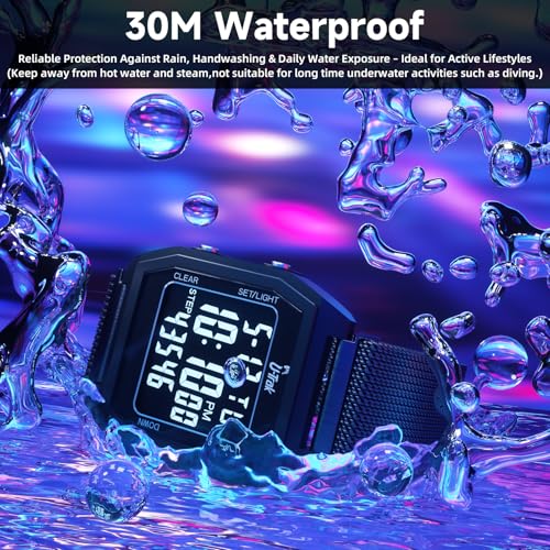 3D Pedometer Watch with Magnetic Strap - Waterproof Step Tracker