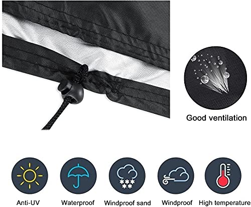 Waterproof Billiard Table Cover - 8FT Black - Scratch & UV Resistant