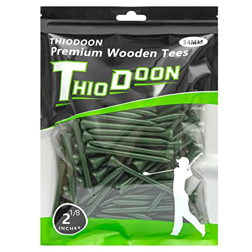 Natural Wood Golf Tees Pack of 100 - Green 2-1/8 Inch