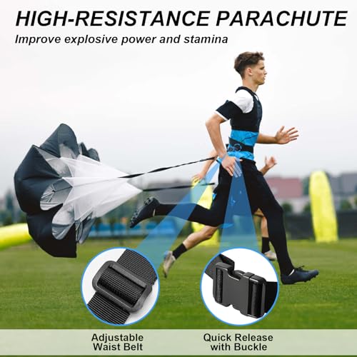 Agility Training Equipment Set - 20ft Ladder, Cones, Parachute & Bands