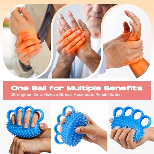 Hand Exercise Ball - Grip Strengthener & Stress Relief - Blue