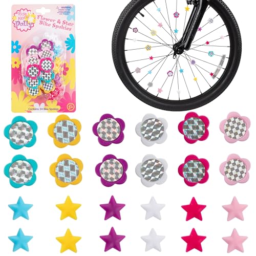 24pc Kids Bike Spoke Decorations - Flower & Star Designs