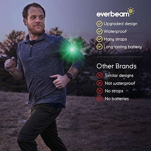 LED Safety Lights - Waterproof Clip On Running Lights, 2 Pack, Green