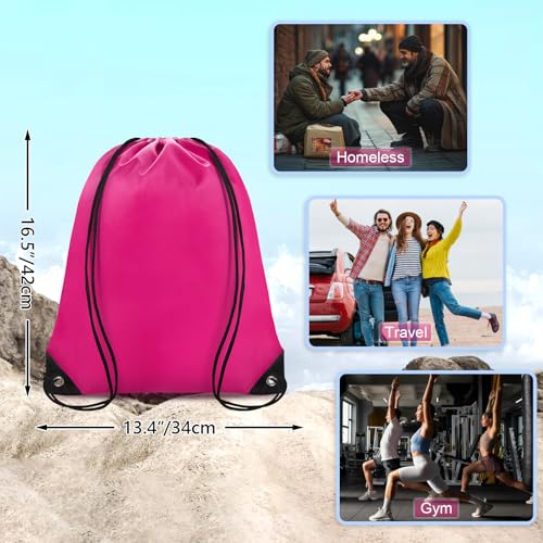 Bulk Drawstring Backpack - 42 Pcs Lightweight Cinch Bags, 16.5x13.4in, 14 Colors