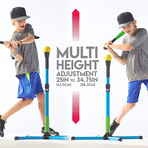 XT Batting Tee Set - Adjustable Height, Blue with Foam Bat & Ball