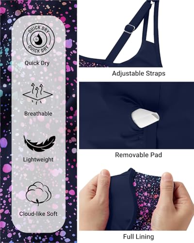 Talisea Womens Flowy Tankini Top X-Large Star Whole Sky – Modest Swim Top