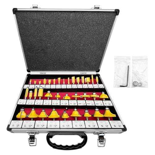 LU&MN Carbide Tipped Router Bit Set ( 35 PCS) with 1/4" Shank Wood Milling Saw Cutter, Multi-Purpose (Woodworking Tools for Home Improvement and DIY)