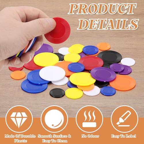 64 Pcs Red Plastic Poker Chips - 1 Inch Counting Counters
