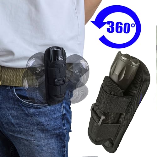Tactical Flashlight Holster, Pouch, Carrying Case for Duty Belt
