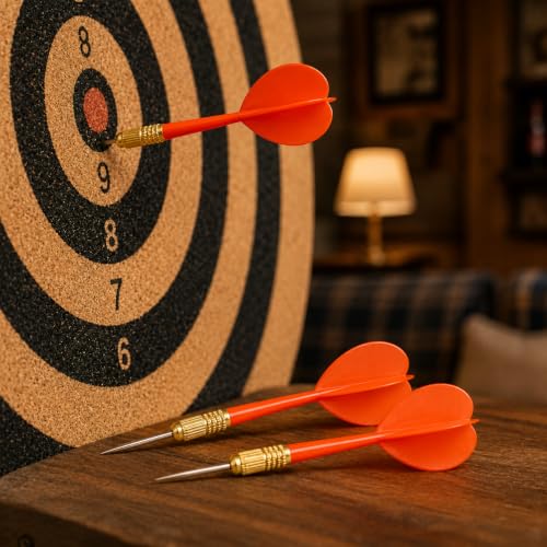 Plastic Throwing Dart Arrows Toy - 12-Pack, 5-Inch Red Darts