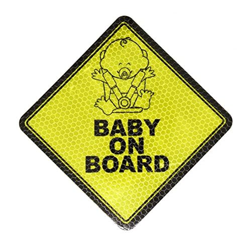 Baby on Board Magnet for Car - Magnetic Baby on Board Sign for Cars ? Reflective Baby on Board Decal Sticker for Baby Safety by Mandala Crafts