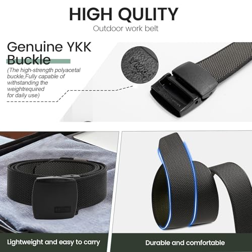 Reversible Nylon Web Belt - YKK Buckle, Metal-Free, 59 Inch