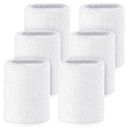Wettarn 6 Pcs 4 Inch Wrist Sweatbands