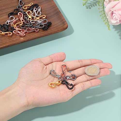 Mini Carabiner Clip Buckle Clasps - 12Pcs Black for Camping
