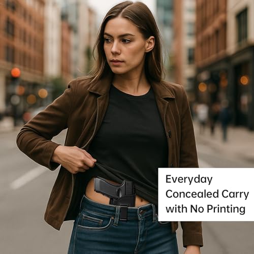 POYOLEE Black Right-Hand IWB Concealed Carry Gun Holster with Laser Light Fits Most Handguns