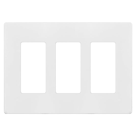 ENERLITES Screwless Decorator Wall Plate Child Safe Cover, Size 3-Gang 4.68" H x 6.53" L, Unbreakable Polycarbonate Thermoplastic, SI8833-W, Glossy, White