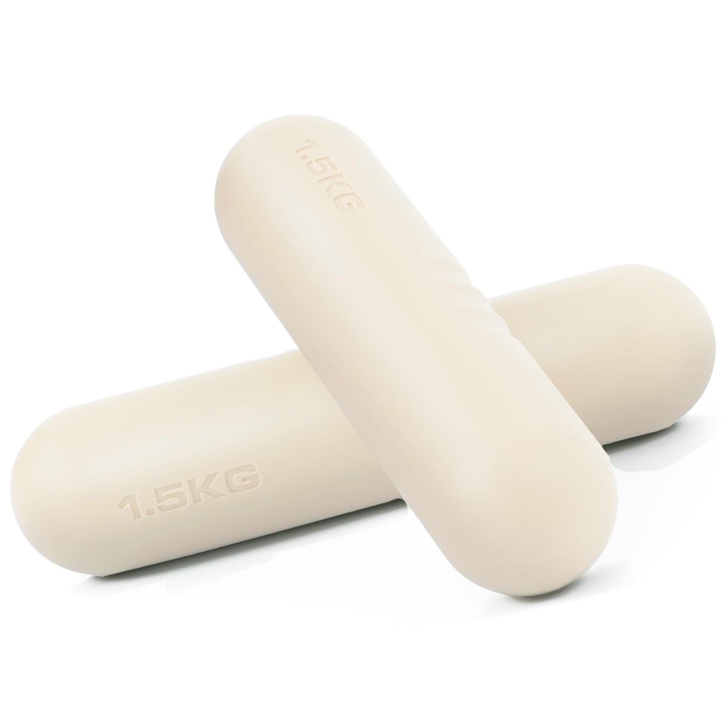 Egles Dumbbell Weight Bars for Women & Men, Set of 2 (3.3 LB | 6.6 LB Pair) -Hand Weights for Walking, Strength Training, Yoga, Pilates, Non-Slip Weights, Portable Strength Training, beige