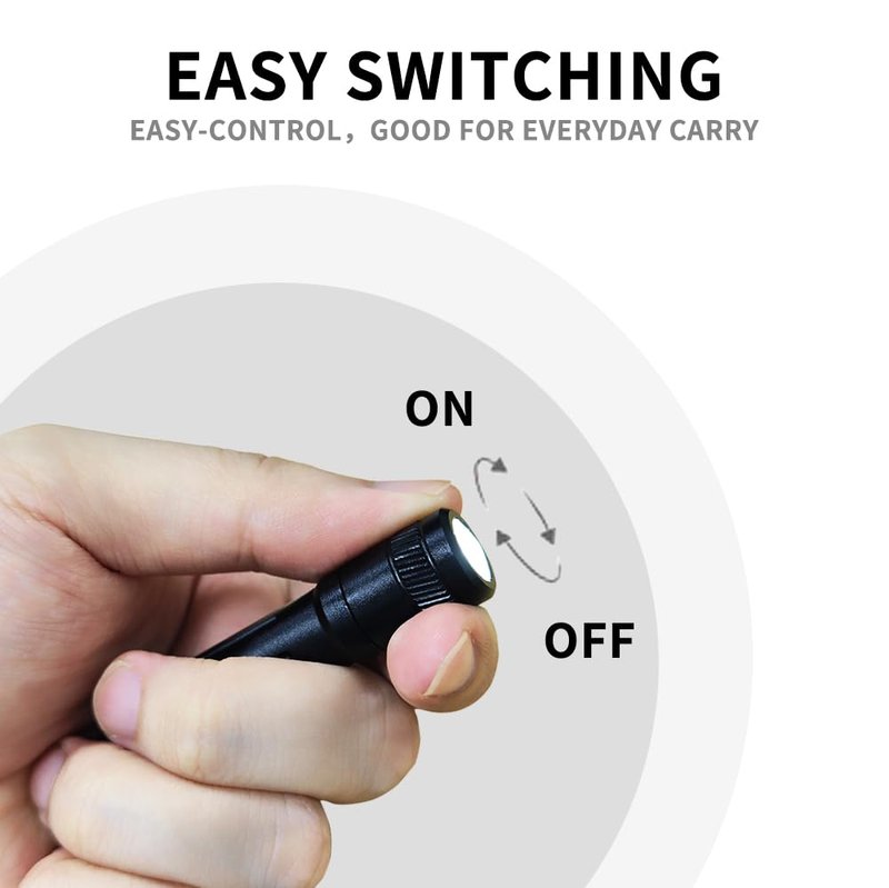 MIJOMI EDC Keychain Flashlight,100 High Lumen K2 Mini LED Light with AAA Battery, IPX7 Waterpoof Portable Small Light for Night Emergency etc.(Black)