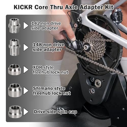 KICKR Thru Axle Adapter Kit - Stainless Steel for Wahoo KICKR CORE & V4