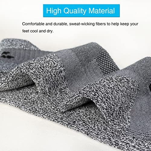 Men's Cushioned Athletic Running Ankle Socks 6 Pairs Graphite Grey 13-15
