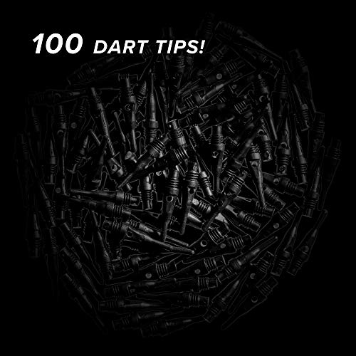 Soft Tip Dart Points - Viper Tufflex S.S. 2BA - Black, 100 Pack