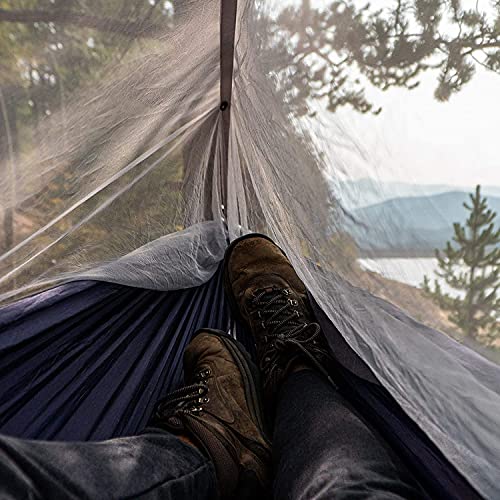 Sunyear Double Outdoor Camping Hammock with Net - Black/Grey, 118"x78"