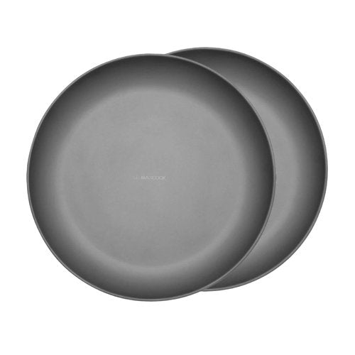 MAXCOOK 2 pcs Titanium Camping Plate Dishes,8.66 Inch Ultralight Durable Titanium Dish Plate, Outdoor Pasta Serving Backpacking plates for Travel Hiking Kitchen (22cm)