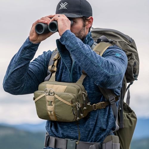 VOTAGOO Black Fishing Chest Pack with Tackle and Fly Boxes for Men & Women