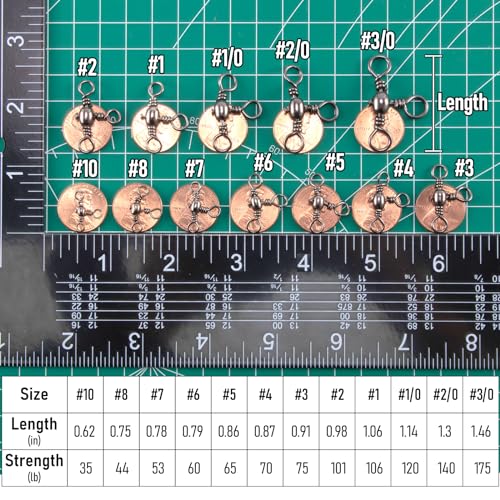 30 Pack 44LB Three Way Swivels Fishing Tackle for Catfish Rig