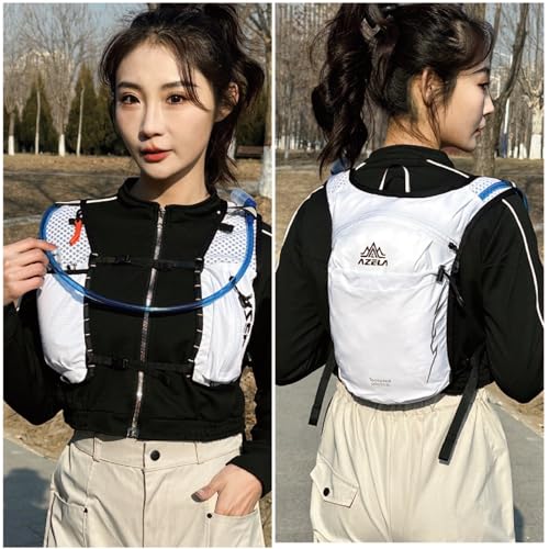 Lightweight Hydration Pack Backpack Vest - 1.5L & 2L Bladder - White