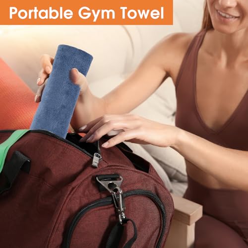 Microfiber Gym Towels - 3 Pack, Quick Drying, Soft - Grey/Blue/Purple