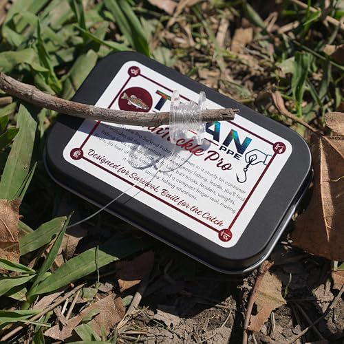 TITAN PPE TinTackle Pro Compact Survival Fishing Kit with Mini Finger Reel - Emergency Outdoor Gear