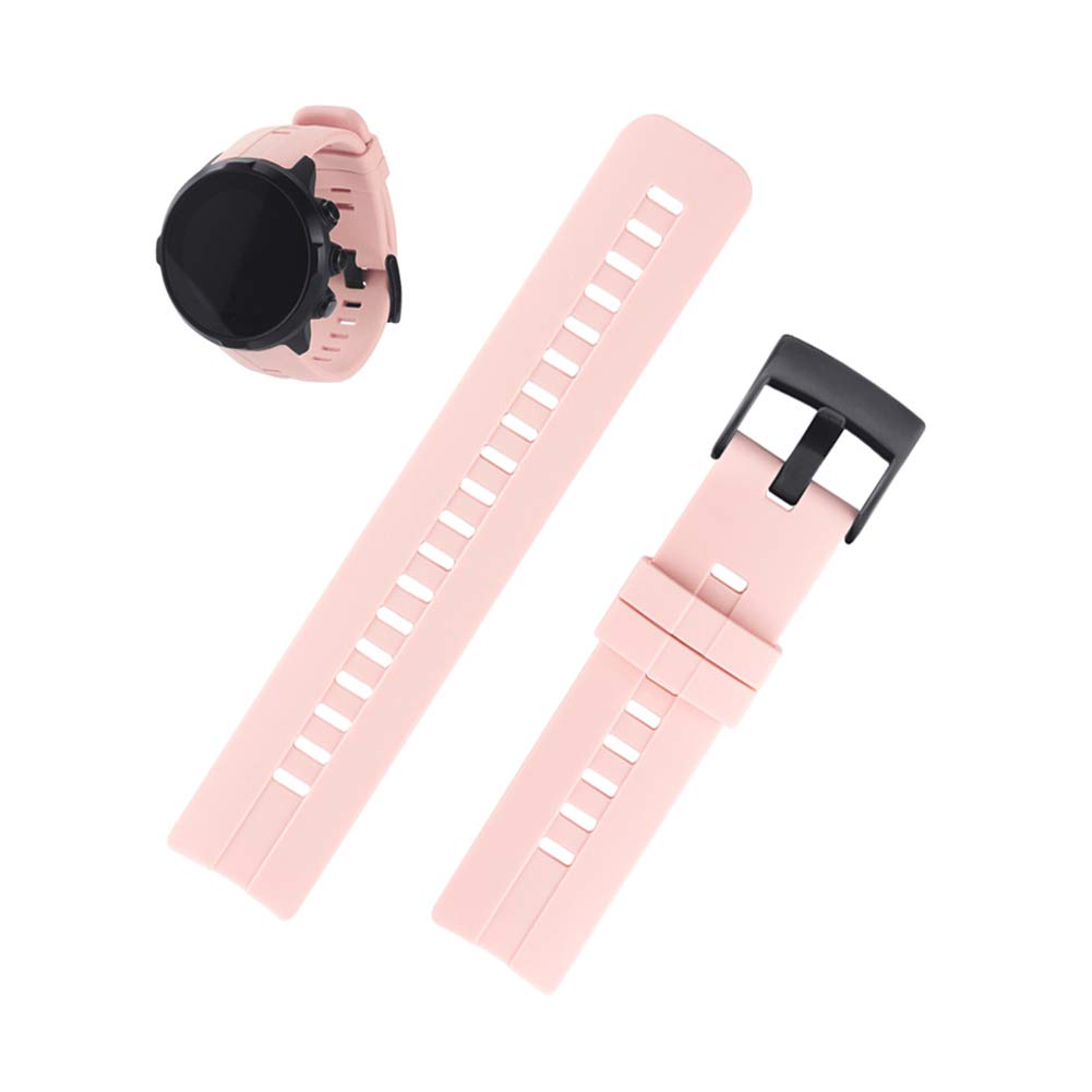 SENCATO Watch Bands Compatible with Suunto Spartan Sport HR, Classic Soft Rubber Replacement Wrist Strap for Suunto Spartan Sport HR Smart Watch Band (Pink)
