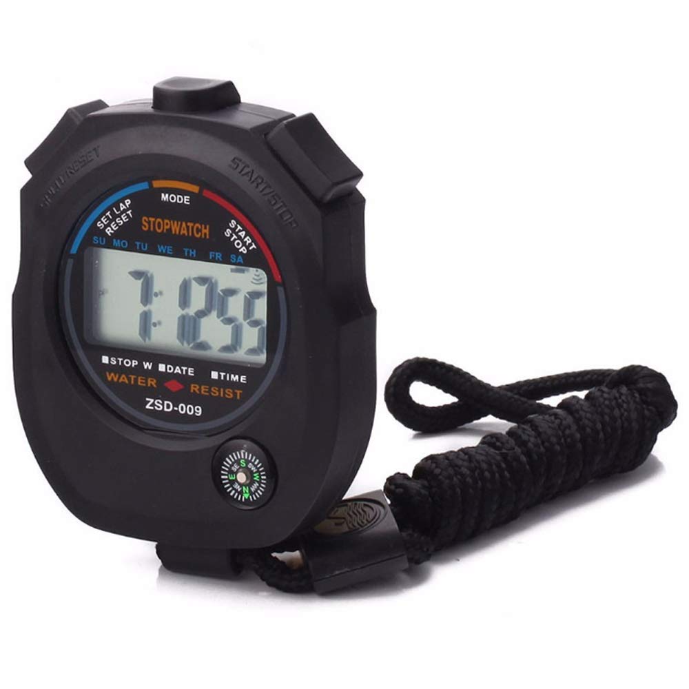 Pgzsy 6 Pack Multifunctional Digital Sports Stopwatch, Large Screen with Date Time Alarm, Daily Waterproof Shockproof Drop-Proof Sports Timer