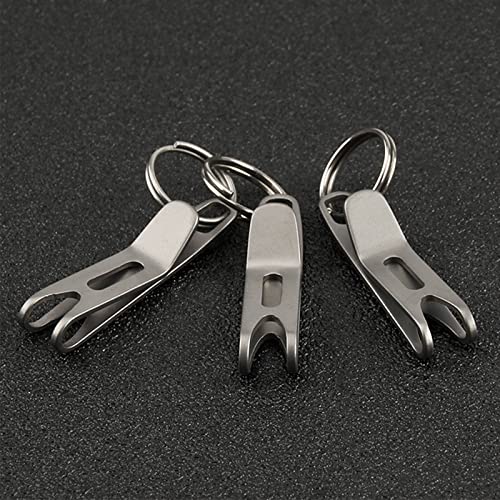 Titanium Clasp 3 PCS - Mini Key Ring & Pocket Suspension Clip, Durable & Lightweight