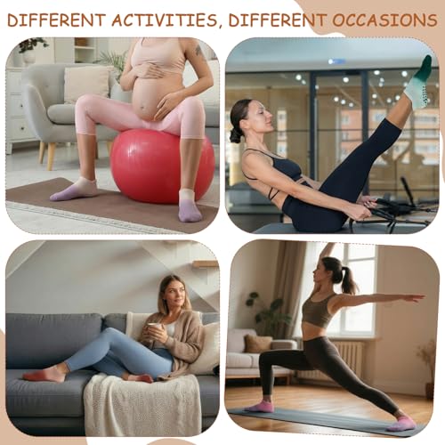 Ombre Non-Slip Pilates Grip Socks for Women - 4 Pairs