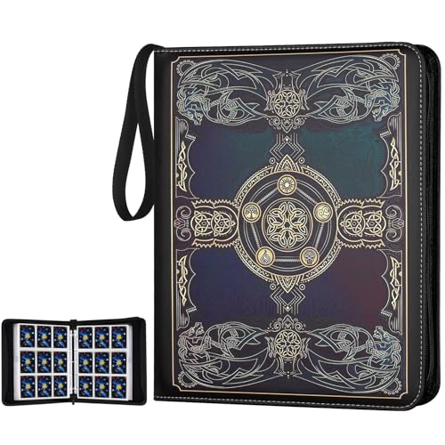GERMUN 9 Pocket 720 MTG Card Binder Black Purple - Premium Trading Card Album