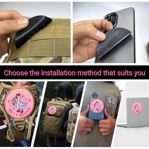 Funny Goose Patch - Cute Pink Animal Meme for Backpacks & Hats