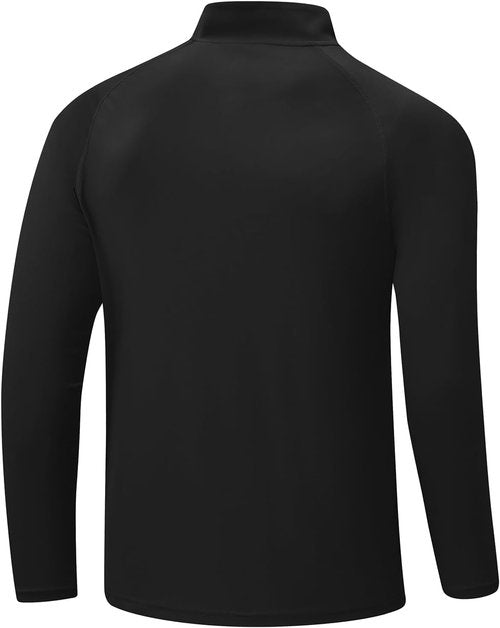 BGOWATU Men's Hiking Shirt - Long Sleeve UPF 50+ Quarter Zip Pullover | Quick Dry Rash Guard
