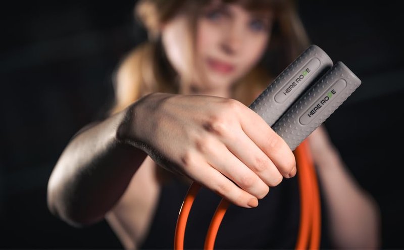 WILLGOO Hererope 1/2lb Adjustable Weighted Jump Rope, Heavy Skipping Rope with Lightweight & Comfortable Grip, Durable Cable, for Men Women, Weight Loss, Cardio Strength Training, Orange