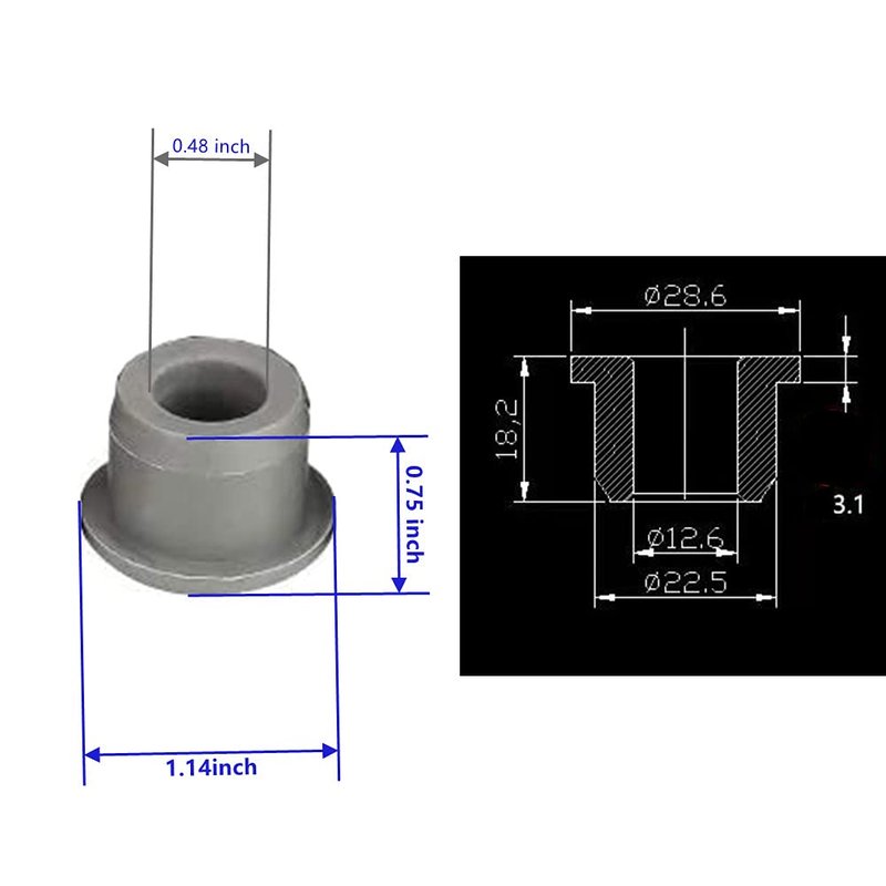 BestAccess 50 PCS Golf Cart Club Car Precedent Bushing, Urethane, Short, Prec Replace #102956201/1022874011