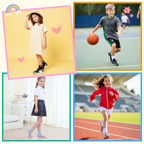 Saracat X-Large-XX-Large 6 Pairs Multicolor Cotton Ankle Socks for Girls, Athletic & Cute