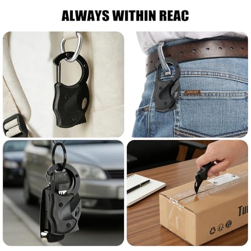 Mini Box Cutter Keychain Tool - Compact EDC Gadget for Men - Black