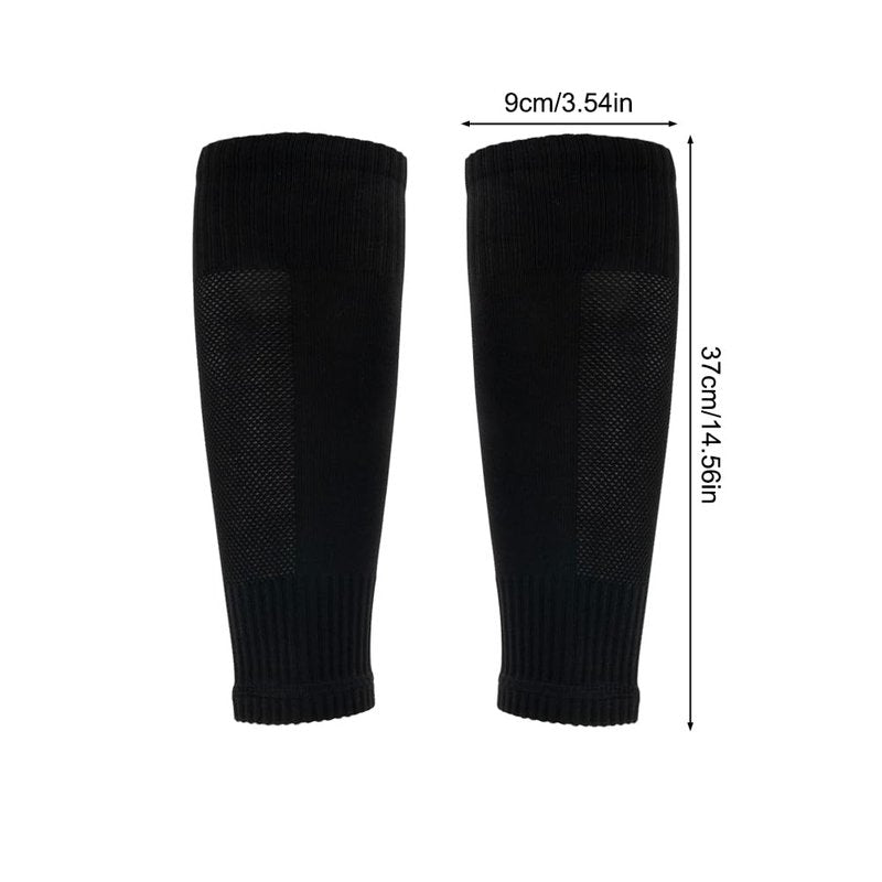 Ukontagood 4 Pairs Leg Sleeves for Soccer Socks, Shin Guard Sleeves to Accompany Anti-Slip Socks, Soccer Sleeve Socks for Youth Adults (Black)