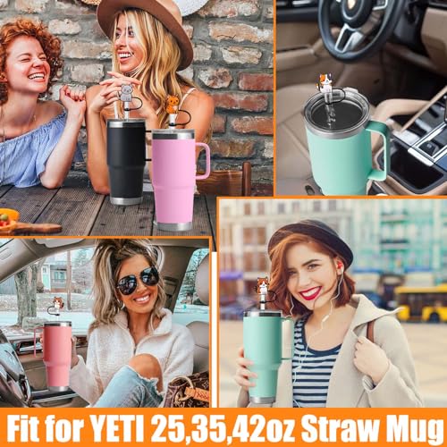Cute Cat Silicone Straw Covers for 10mm Straws - 6 Piece Set