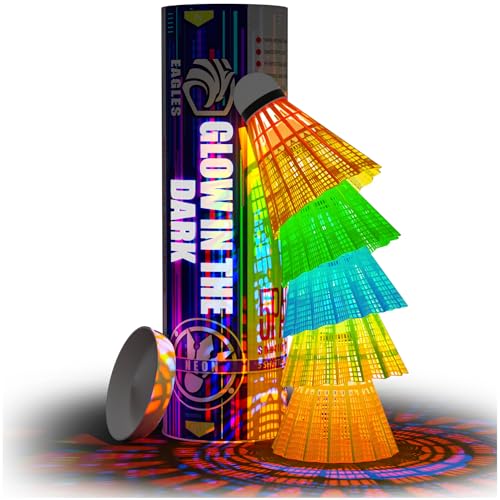 Glow in The Dark Badminton Shuttlecocks - 5 Pack LED Birdies