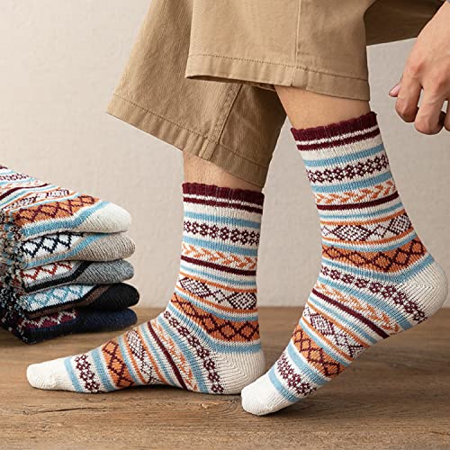 Wool Socks for Women - Winter Warmth, 5 Pairs, One Size