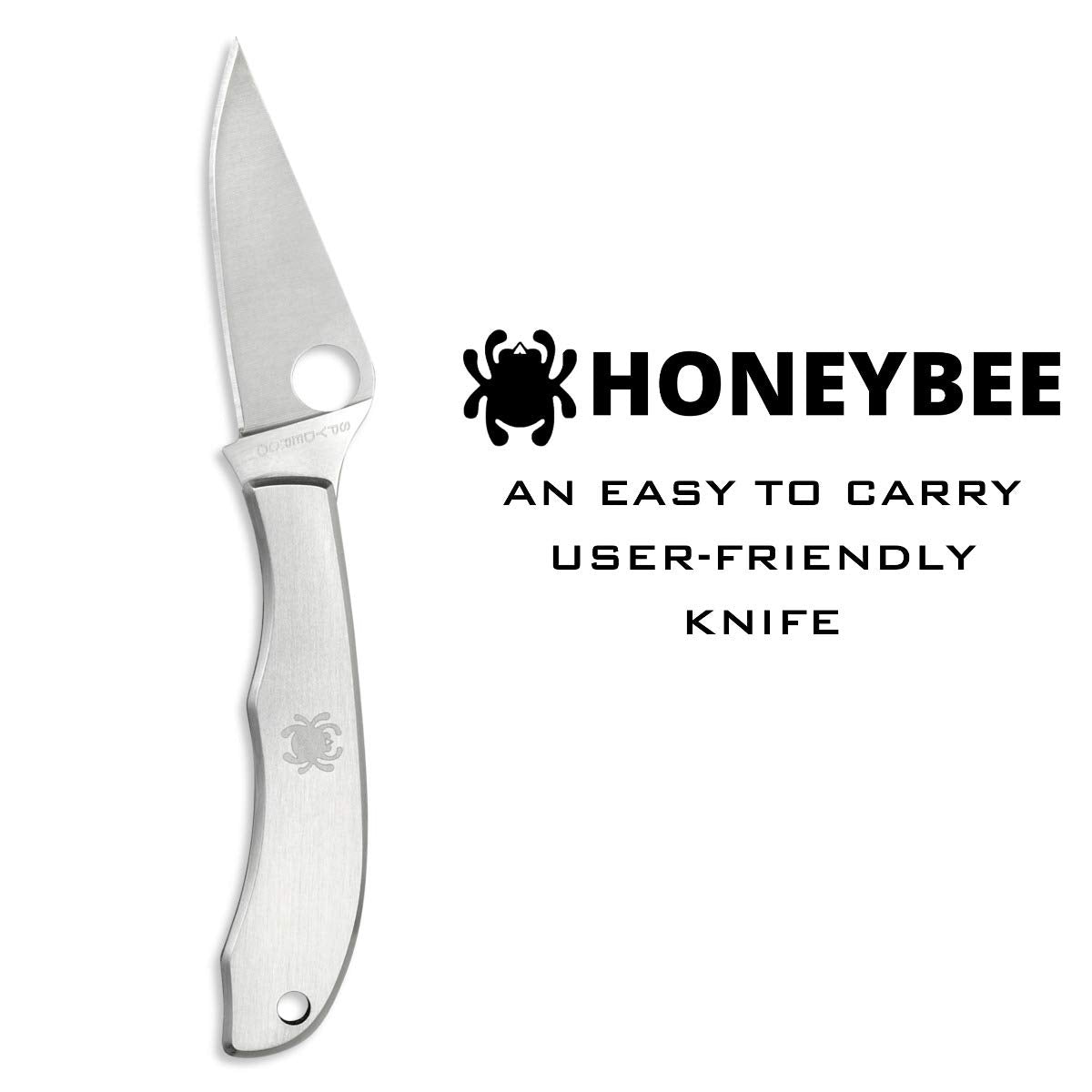 Spyderco Honeybee Folding Pocket Knife with 1" 3Cr13 Steel Blade and Stainless Steel Handle - EDC Knife for Men and Women, Perfect for Hunting, Tactical, Camping, Survival, Hiking - PlainEdge - C137P