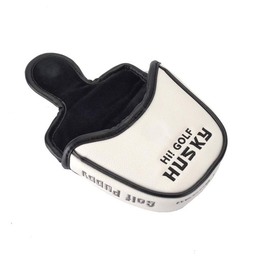 GOOACTION Husky Golf Heel Shafted Mallet Putter Head Cover Magnetic Closure Design Synthetic Leather Animal Golf Clubs Headcover